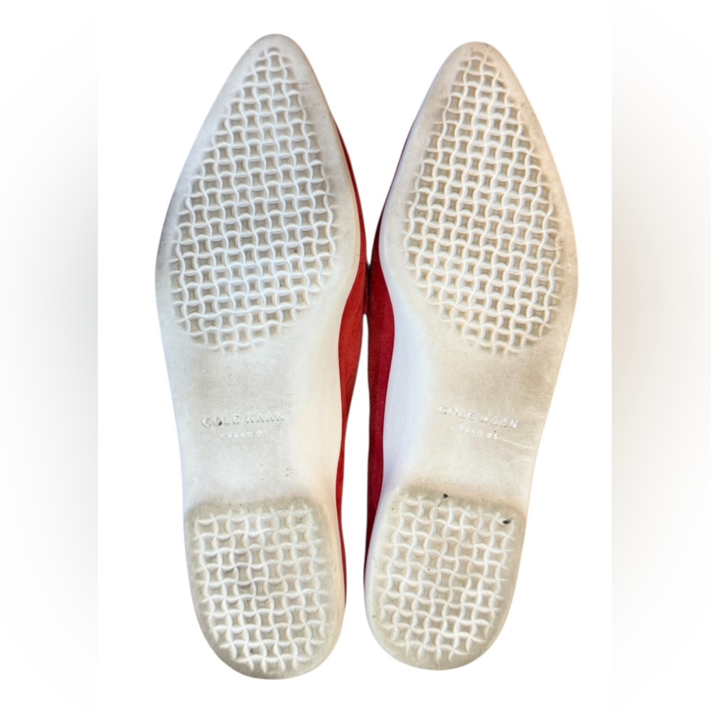 Cole Haan Grand Ambition Amador Red Suede Slip On Flats Women’s Size 8 B - Picture 7 of 8